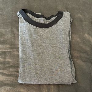 All yours cotton Tee - lululemon size 10. Black and white stripe